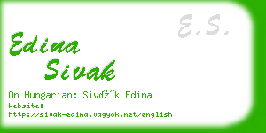 edina sivak business card